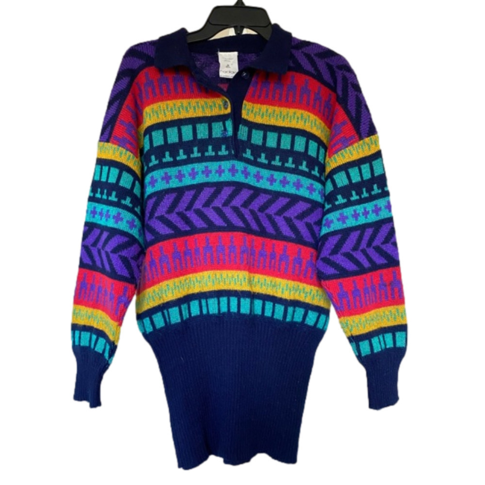 Vintage Multicolor Patterned Sweater